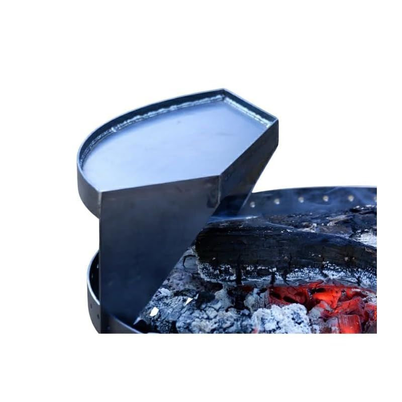 Dekitech 職人手作り 焚火台用パーツ 3～4人用 黒革鉄板 焚火調理 カスタム グルキャン 重厚感 無骨 大型 焚火台 直径45 大きい 大人数 キャンプ アウトドア camp 炎満 炎満グリルプレート