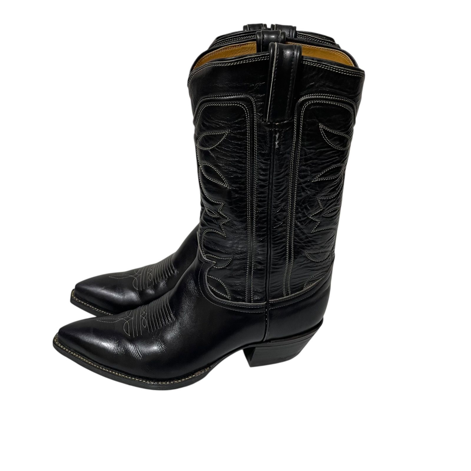 Z1596Tony Lama トニーラマ ウエスタンブーツ ロング ブラック サイズ8