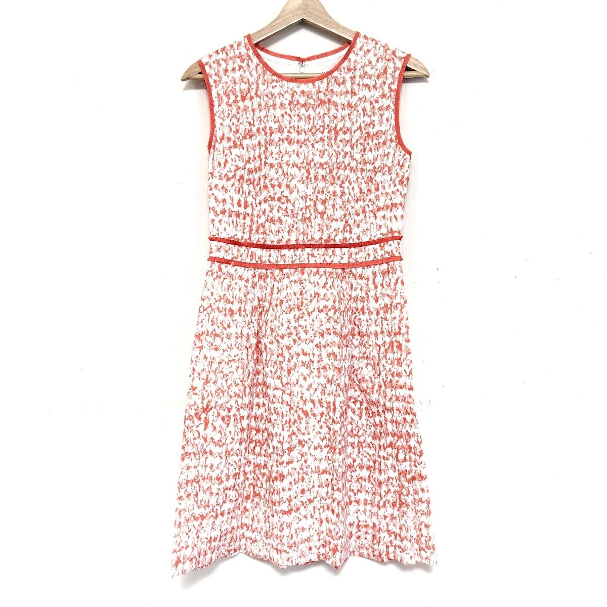 23区 ニジュウサンク ワンピース サイズ32 XS レディース - オレンジ×白 ノースリーブ ロング