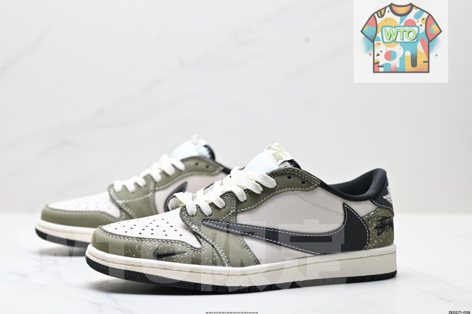  トラヴィス スコット × エア ジョーダン 1 ロー AJ の TS フラッシュコラボレーション逆フック低トップカルチャーバスケットボールシューズ スニーカー 靴