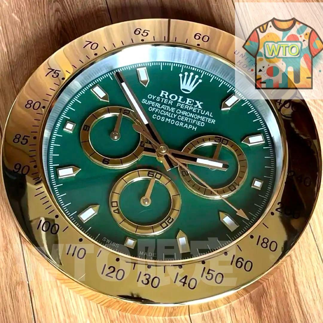 ROLEX ロレックス ゴールドグリーンデイトナ 掛け時計-WTO輸入-PSB44