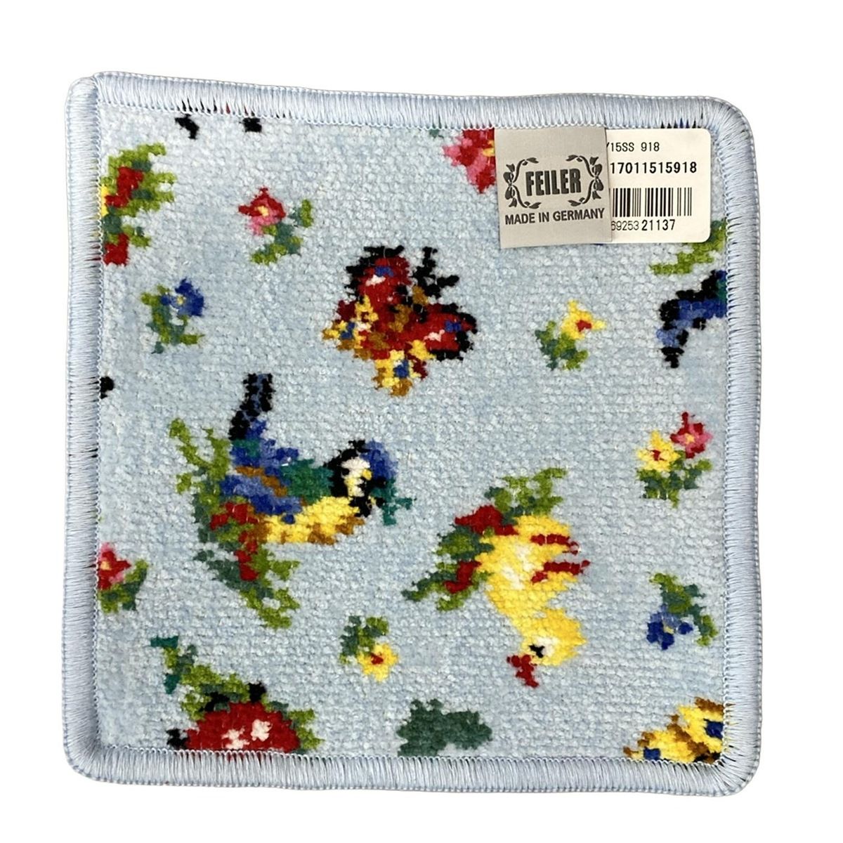 FEILER フェイラー ハンカチ - ライトブルー×ピンク×マルチ 蝶