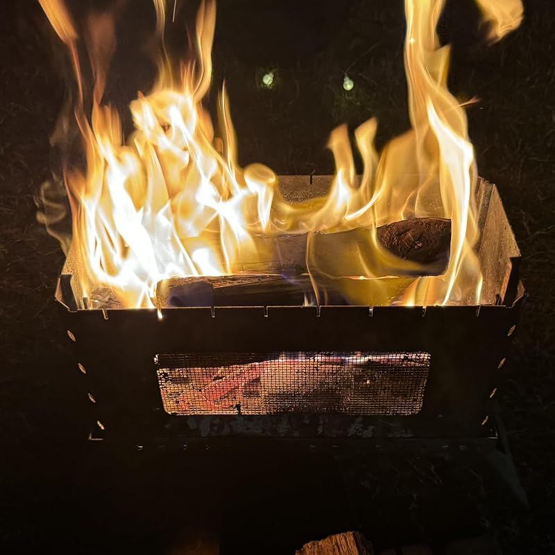 Solotour 焚き火台 二次燃焼 五徳 ステンレス コンパクト 携帯便利 収納バッグ付き 収納サイズ41ｘ23ｘ8 4.5 kg 0