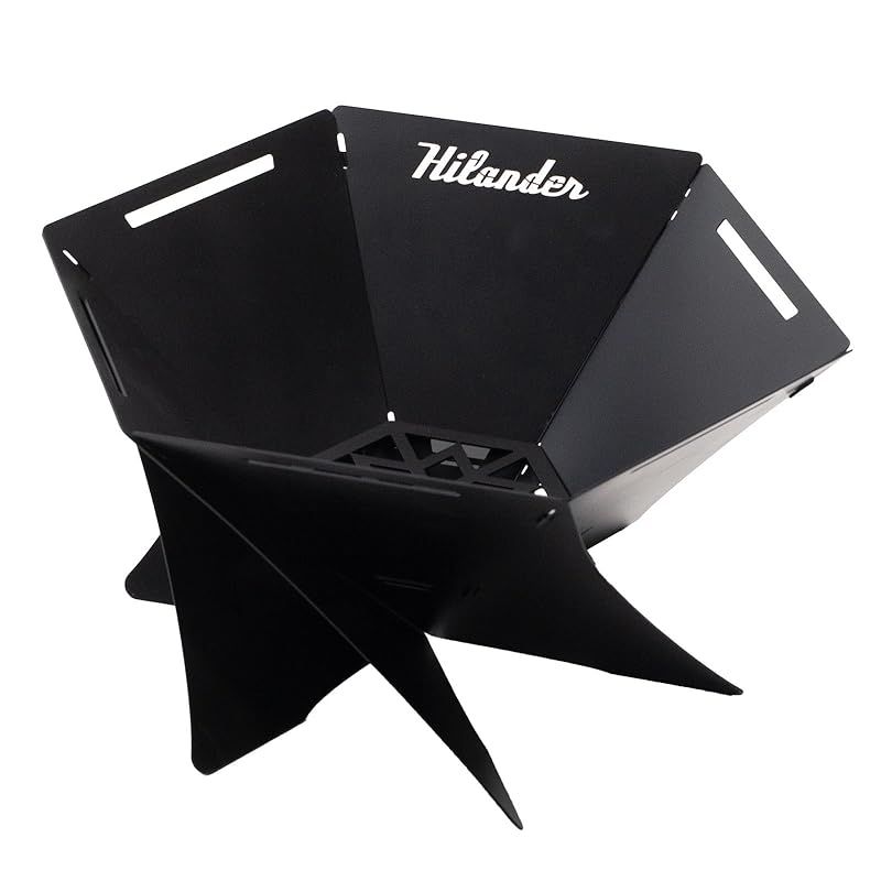 Hilander ハイランダー 焚き火台 六花 りっか Black Edition 焚火 BBQ 七輪 おしゃれ コンパクト ソロキャンプ デュオキャンプ ファミリーキャンプ ステンレス ブラック 0