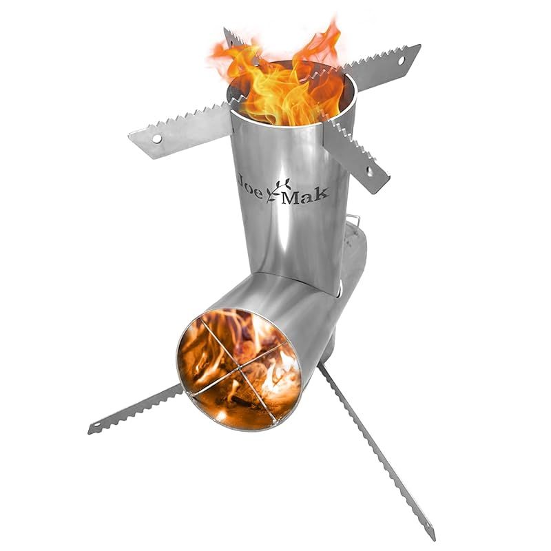 JoeMak グリル Drafter ポータブル 重ねて収納 組立カンタン コンパクト 円筒設計 焚火台 ソロ キャンプ ロケット 0