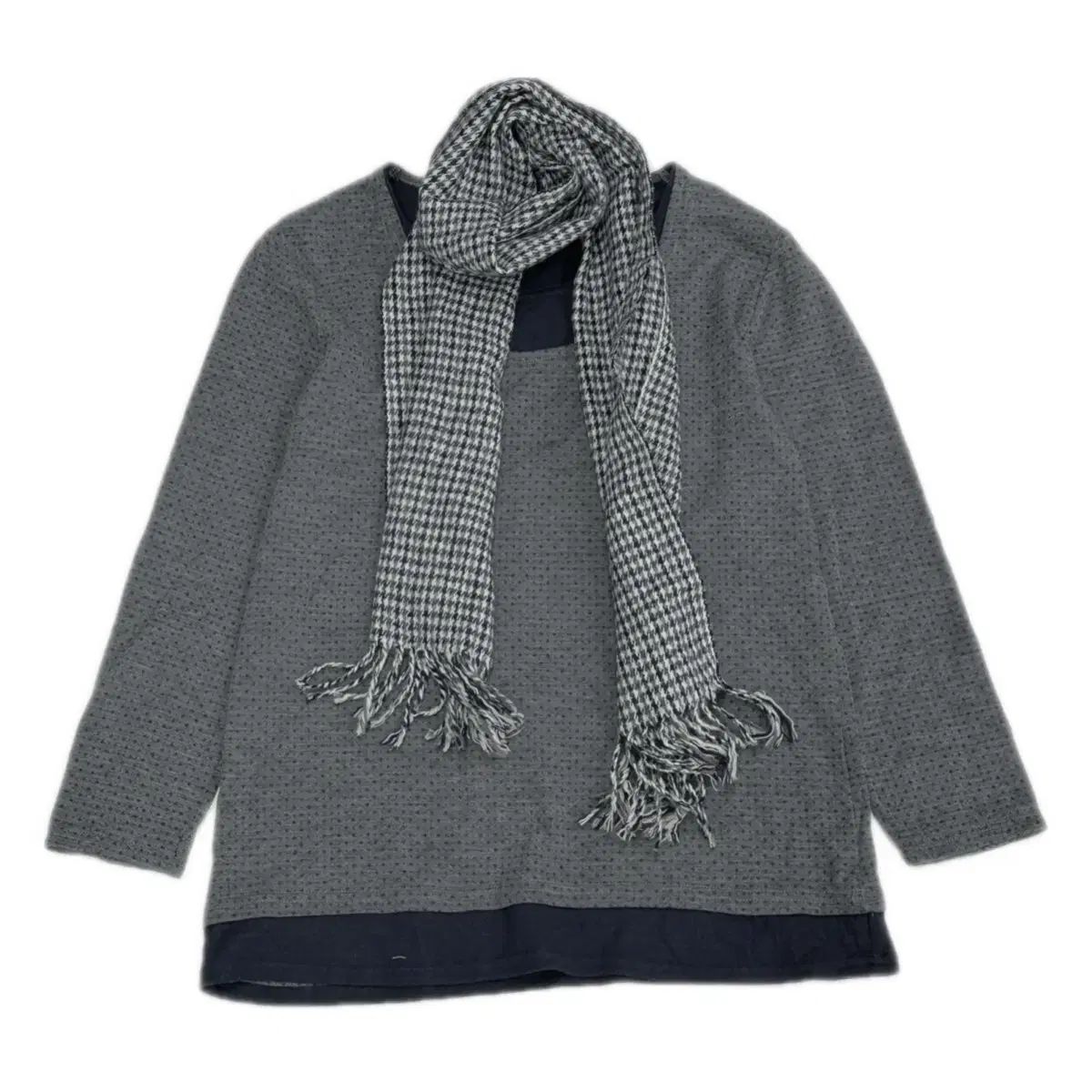 日本ヴィンテージ はぐみ 鈴子 レイヤード ドットTシャツ デニムスカート コーディネートセット