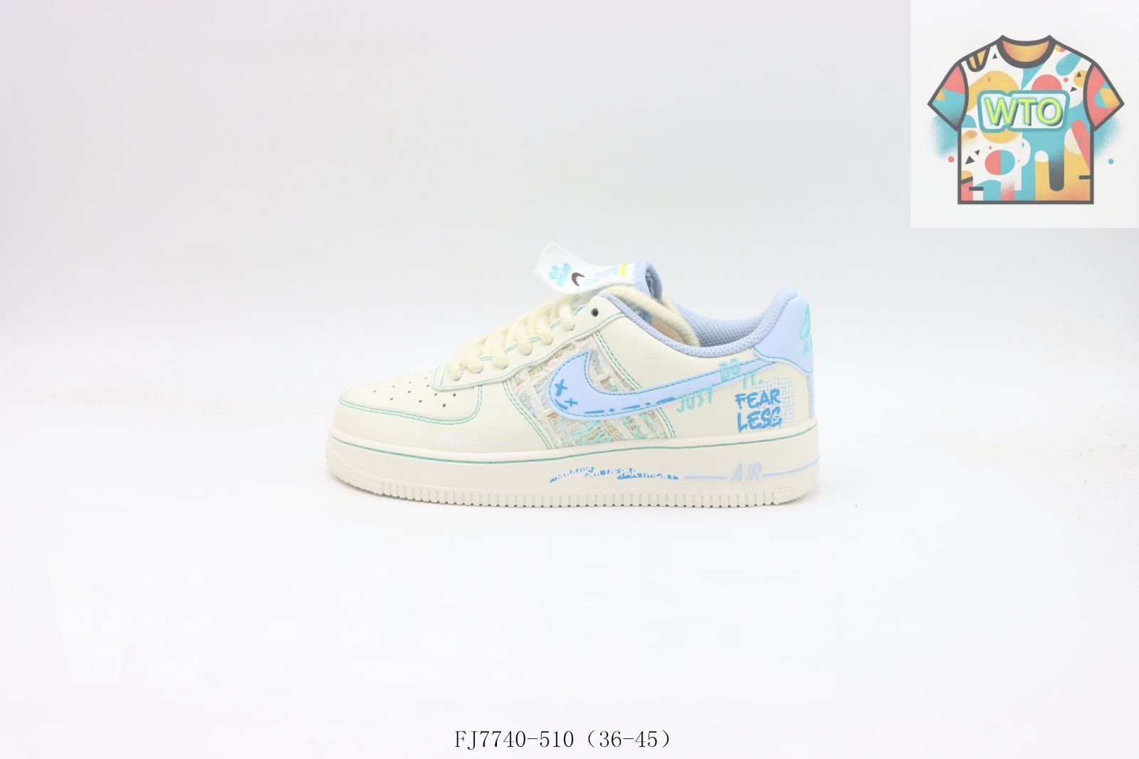 WTO通販 Nike Air Force ローカット スニーカー ホワイトブルー チャンネル風 FJ 7740-510-WTO輸入-MZA 27