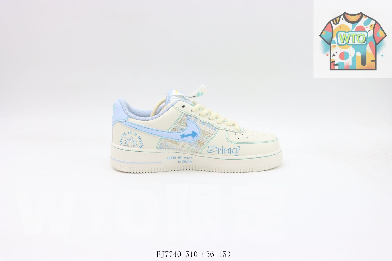 WTO通販 Nike Air Force ローカット スニーカー ホワイトブルー チャンネル風 FJ 7740-510-WTO輸入-MZA 27