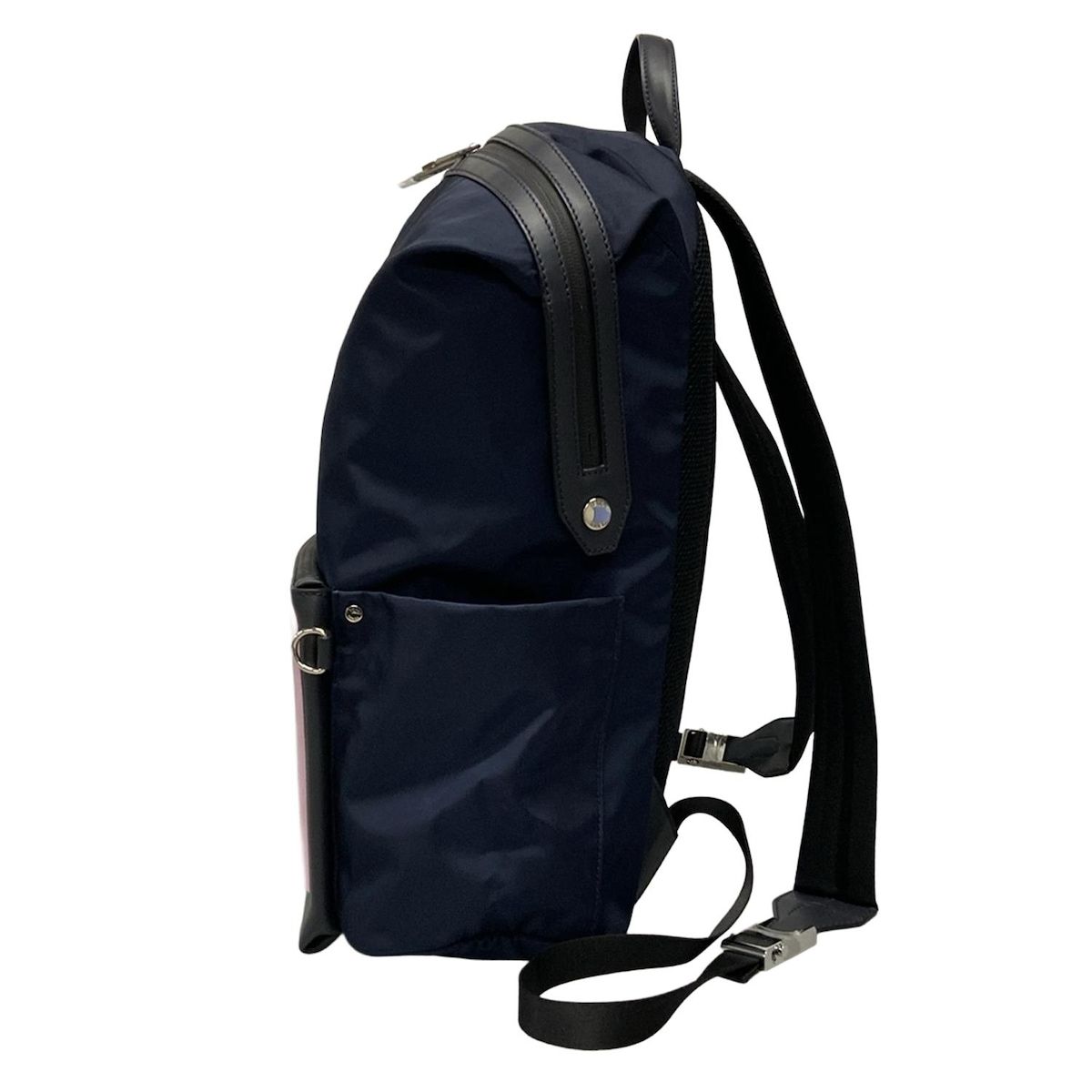 正規品 FENDI フェンディ バックパック 7VZ035 リュック ナイロン フェンディ バックパック ネイビー 7VZ035.6C2 ナイロン/カーフレザー