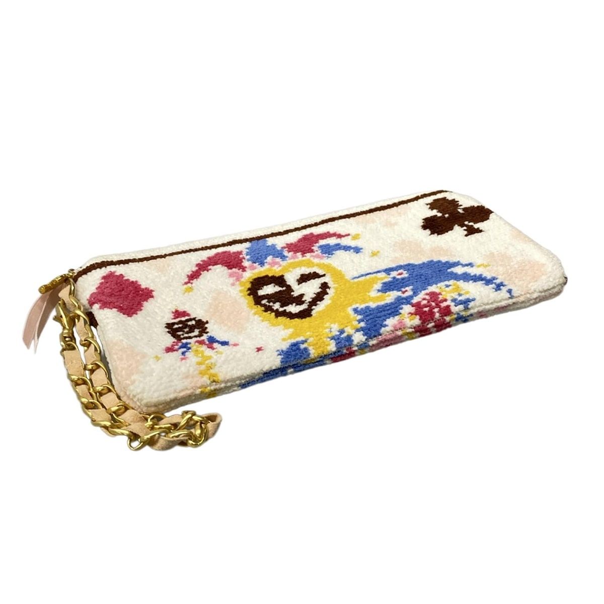  FEILER フェイラー ポーチ - 白×イエロー×マルチ クイーン ジョーカー ポーチ バッグ