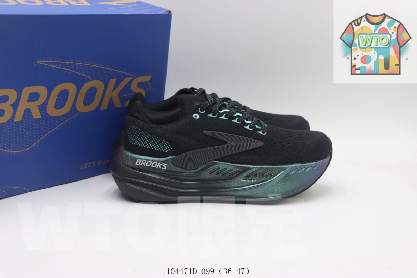  WTO通販 ブルックス Brooks のスニーカー ブラックブルー 099-WTO輸入-UCL 36 スニーカー 靴