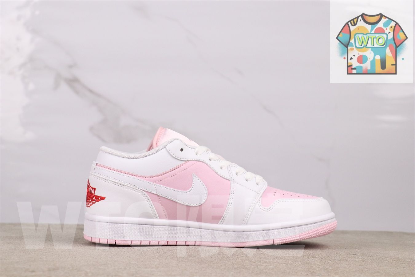 今日 Jordan エアジョーダン aj 1 Low 553558-6081 ローカット 白ピンク-WTO輸入2