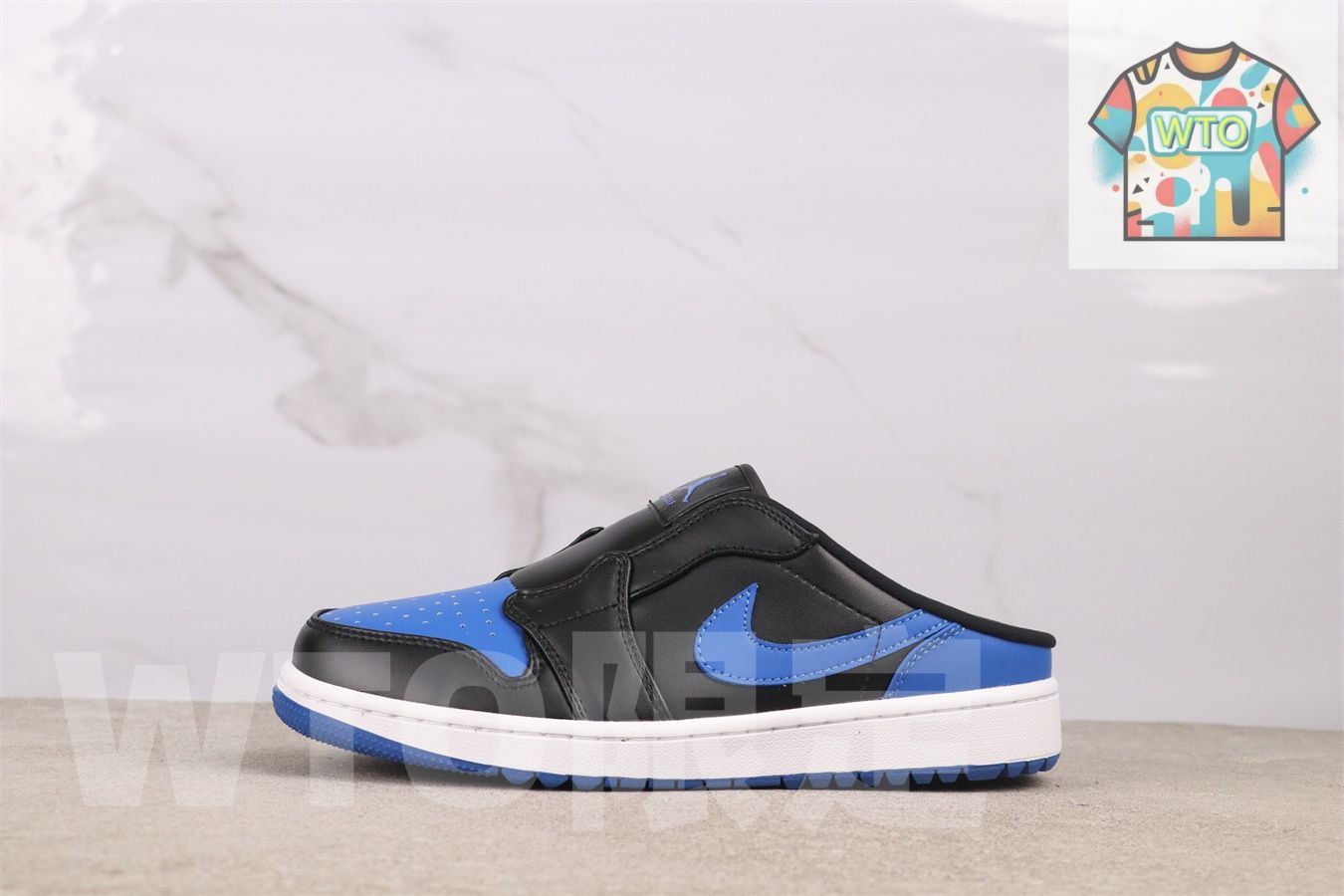 今日 Jordan エアジョーダン AJ 1 Mule FJ 1214-002 黒藍-WTO輸入2