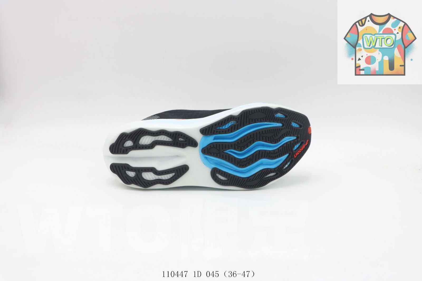  WTO通販 Brooks ブルックス スニーカー ブラックホワイトブルー 110447 1 D 045-WTO輸入-QMN 94 スニーカー 靴