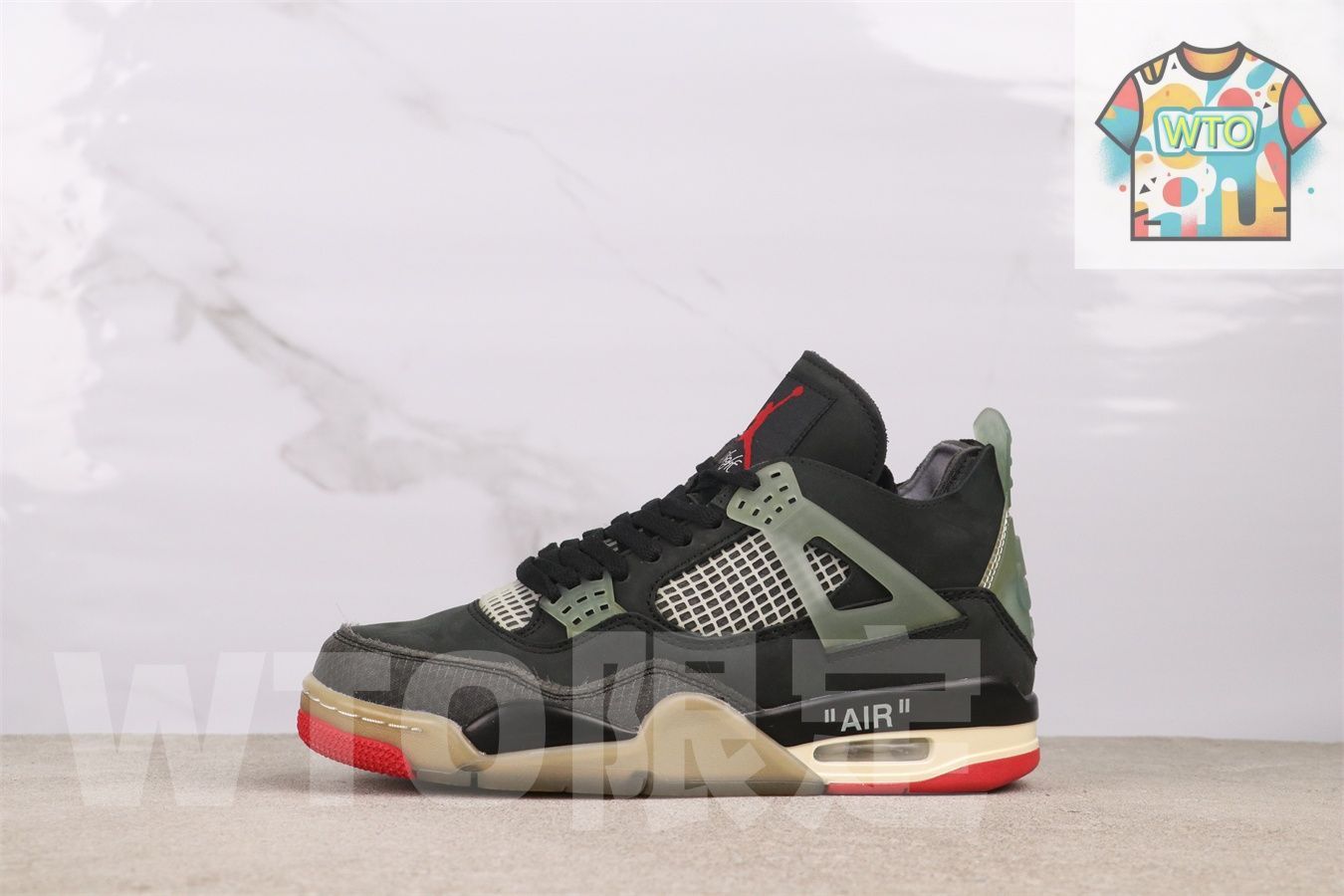 WTO通販 Air Jordan エアジョーダン 4 Off White x CV 9388 001 WTO輸入 ZBO 94