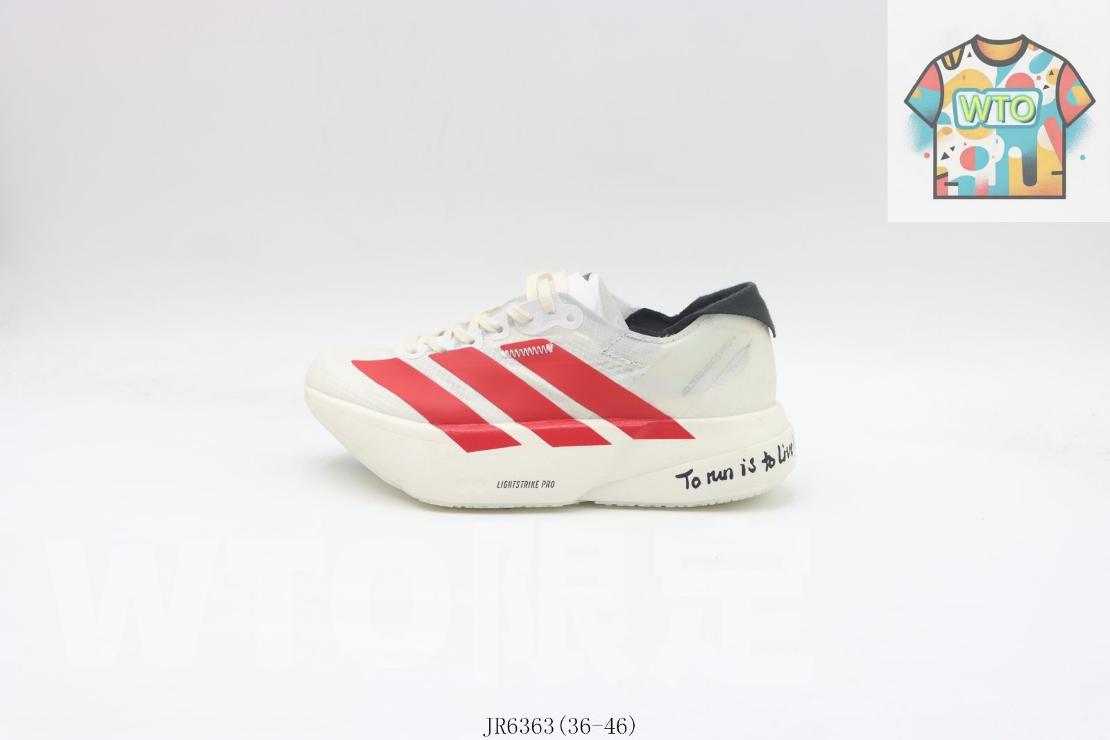 WTO通販 Adidas アディダス ランニングシューズ ホワイトレッド JR 6363 WTO輸入 DIR 91