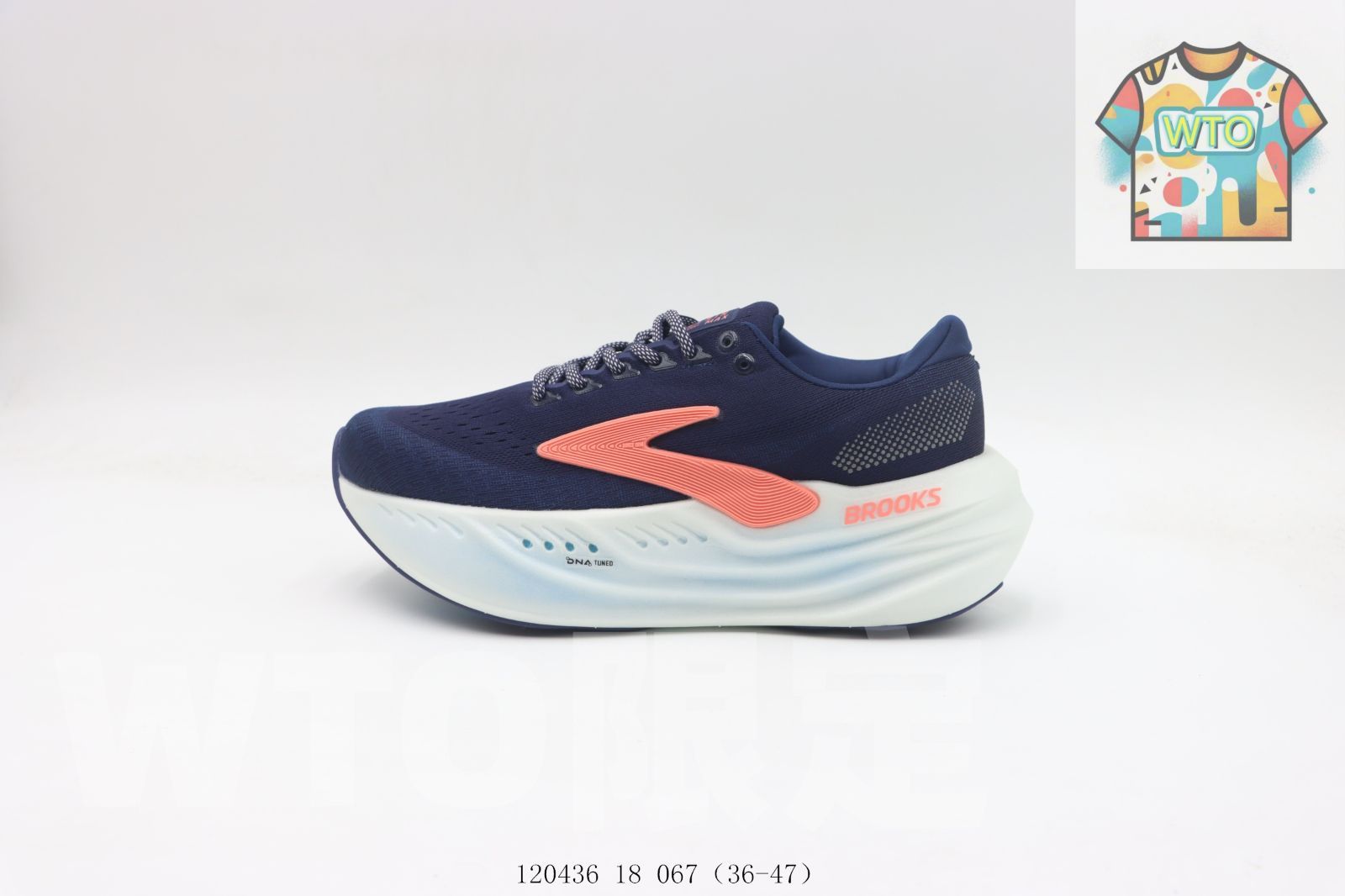 WTO通販 ブルックス Brooks のスニーカー ブルーオレンジ 120436 18 067-WTO輸入-YAQ 79