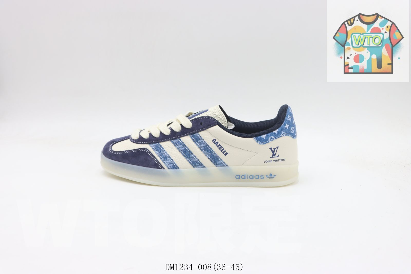 今日 Adidas アディダス クローバーロートップスケートシューズ ホワイトブルー DM 1234 008 WTO輸入2