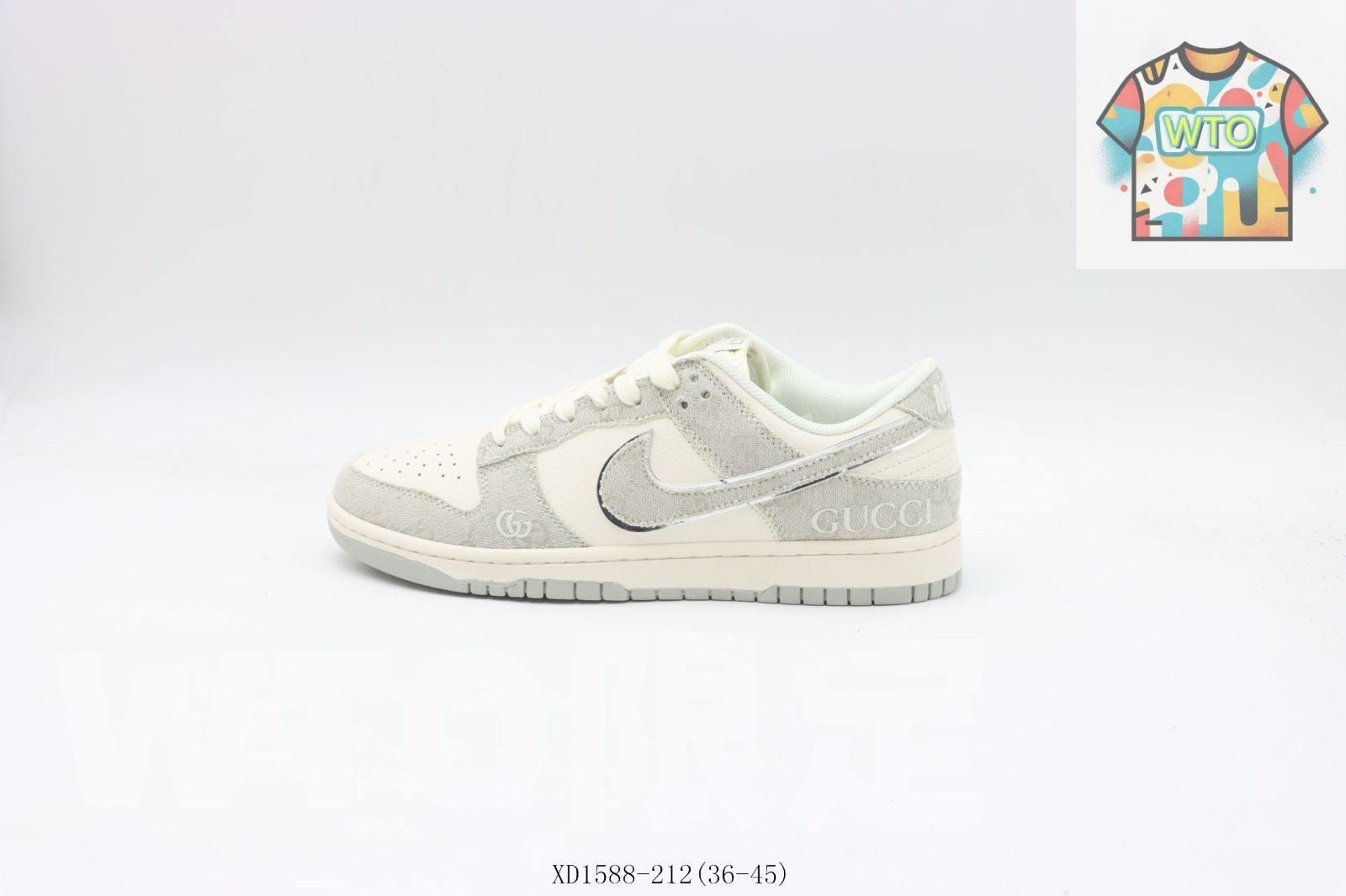 WTO通販 NIKE ナイキ SB ローカットスケートシューズ グレーホワイトグッチ XD 1588-212-WTO輸入-YRU 75