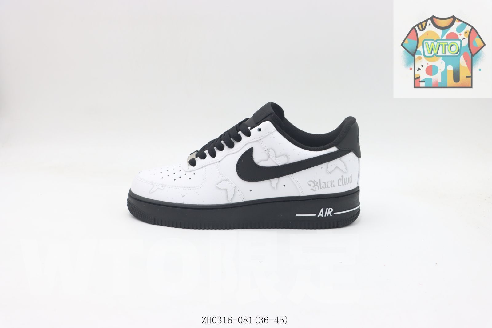 WTO通販 NIKE ナイキ エアフォースローカットスケートシューズ ホワイトブラック ZH 0316-081-WTO輸入-RGC 59