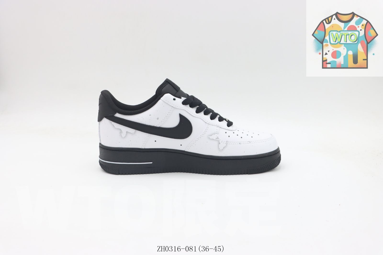 WTO通販 NIKE ナイキ エアフォースローカットスケートシューズ ホワイトブラック ZH 0316-081-WTO輸入-RGC 59