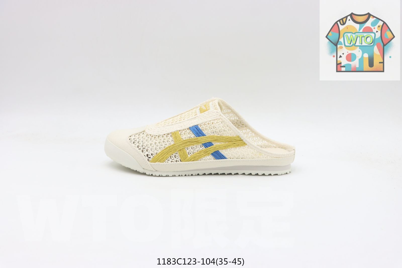 今日 ASICS アサイックス サミードレス ホワイトイエローブルー 104