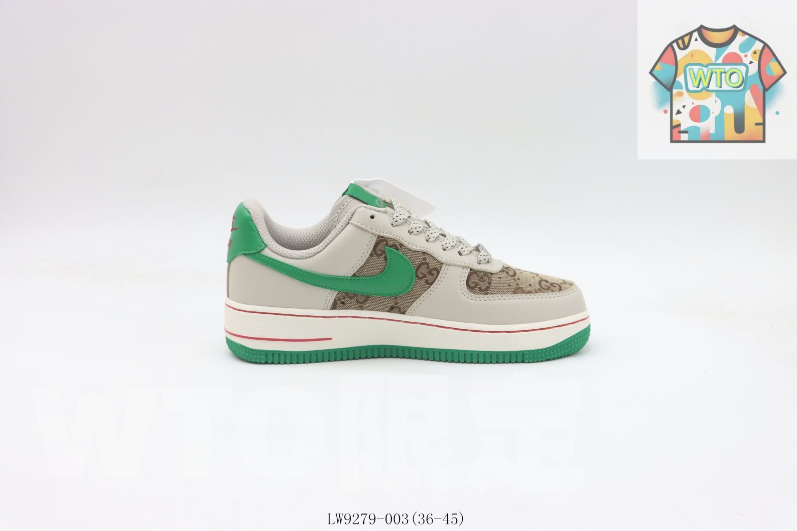 WTO通販 NIKE ナイキ エアフォースローカットスケートシューズ ブラウングリーングッチ LW 9279-003-WTO輸入-DZK 95