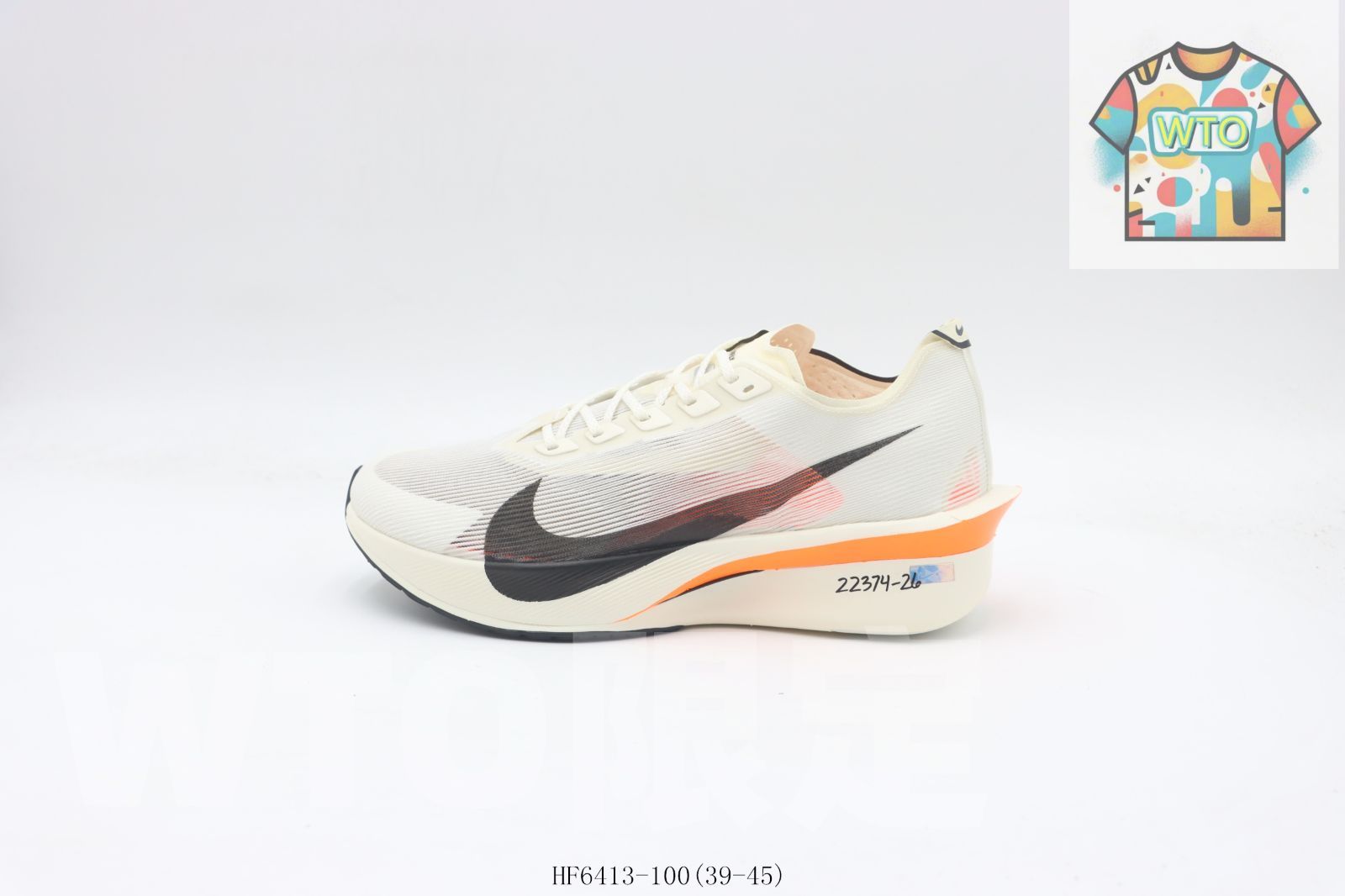 今日 Nike ナイキ ランニングシューズ ホワイトブラックオレンジ HF 6413-100-WTO輸入2