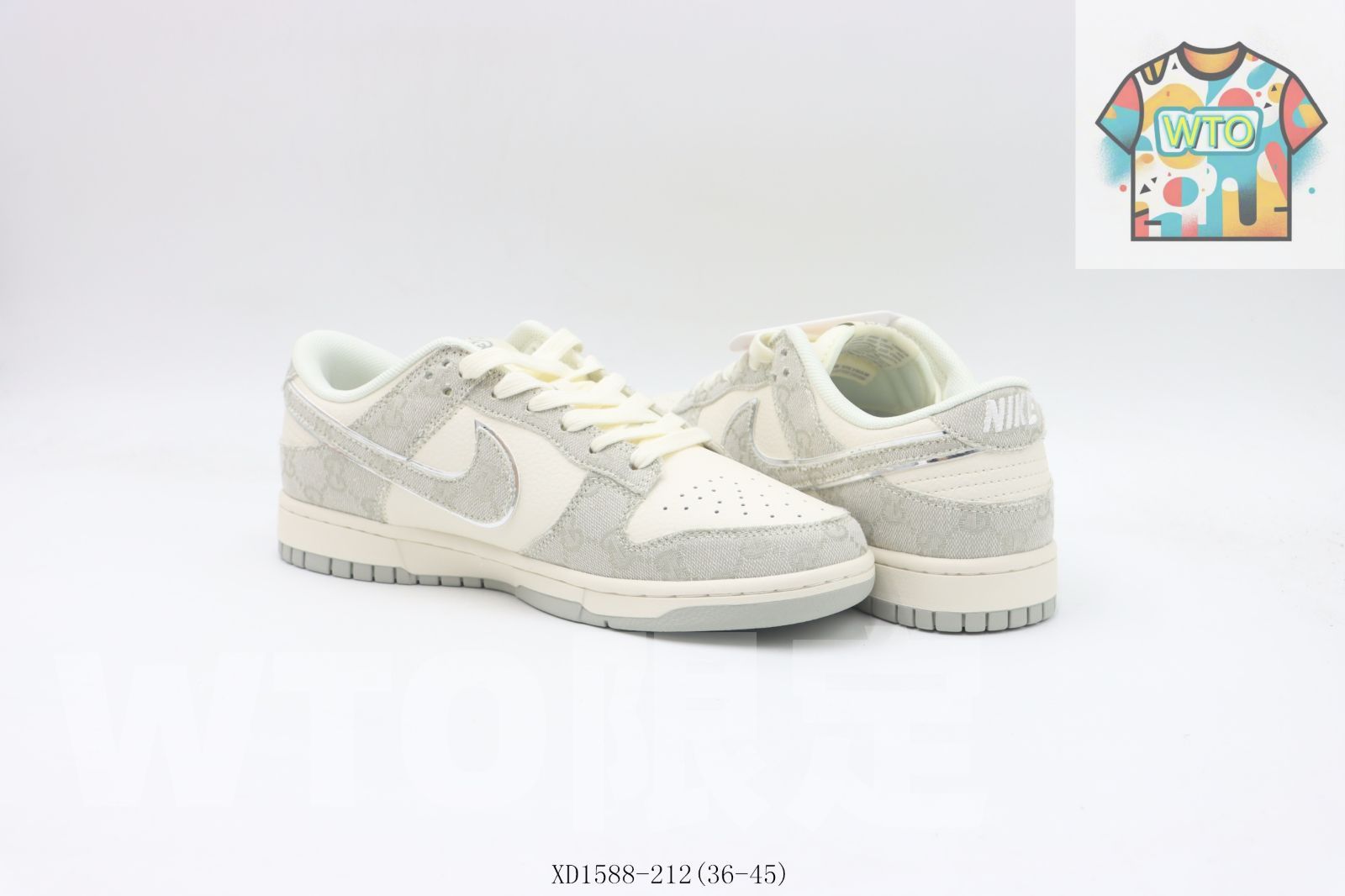  WTO通販 NIKE ナイキ SB ローカットスケートシューズ グレーホワイトグッチ XD 1588-212-WTO輸入-YRU 75 スニーカー 靴