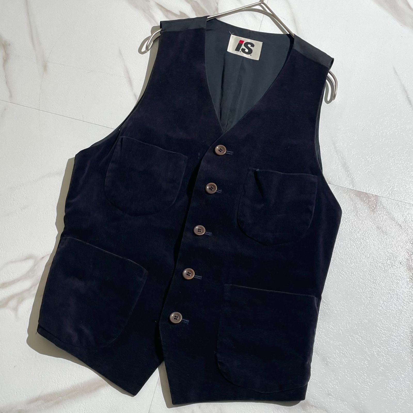 激 I S SPORT アイエススポーツ イッセイミヤケ ツモリチサト ベスト ジレ 綿 コットン 9号 レディース 黒