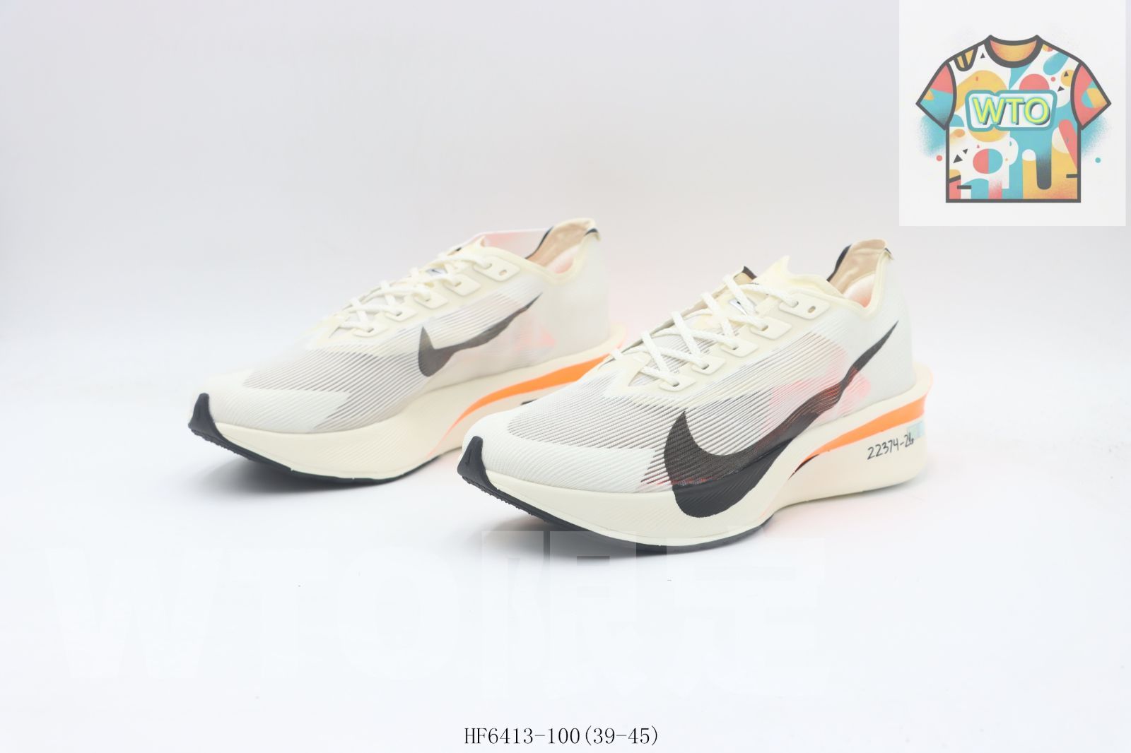  今日 Nike ナイキ ランニングシューズ ホワイトブラックオレンジ HF 6413-100-WTO輸入2 スニーカー 靴