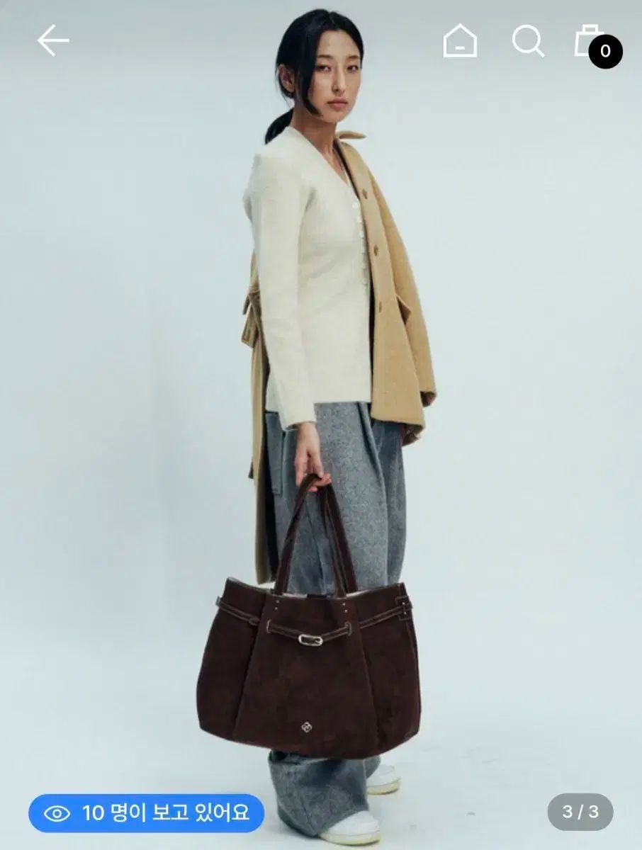  ヒアーリ フローラ スウェード ベルト付きバッグ_ブラウン トートバッグ バッグ