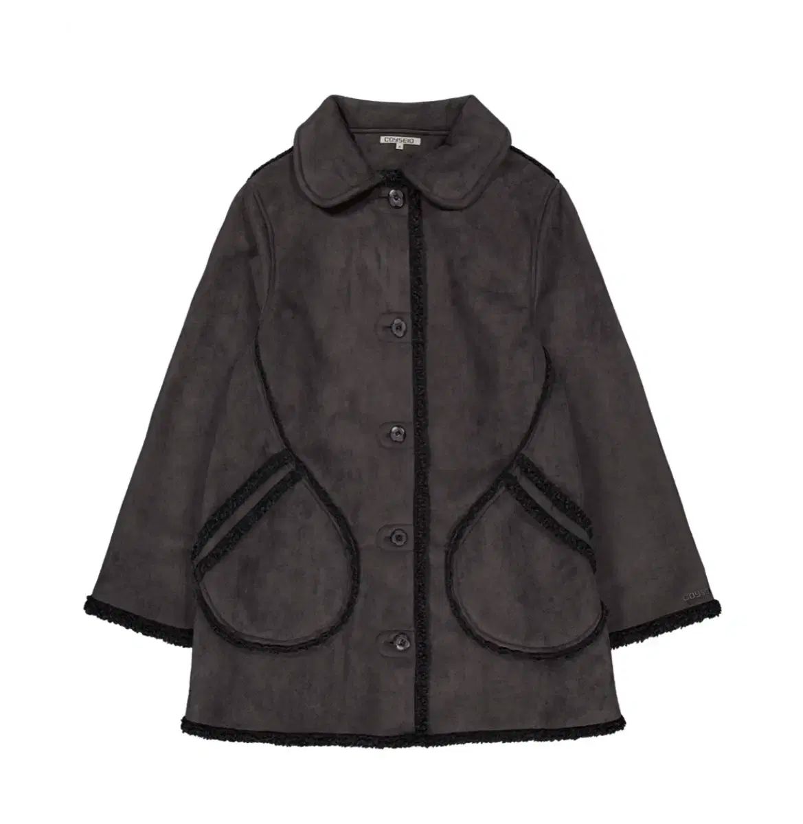 ISSEY MIYAKE イッセイミヤケ ラウンド スウェード ジャケット チャコール