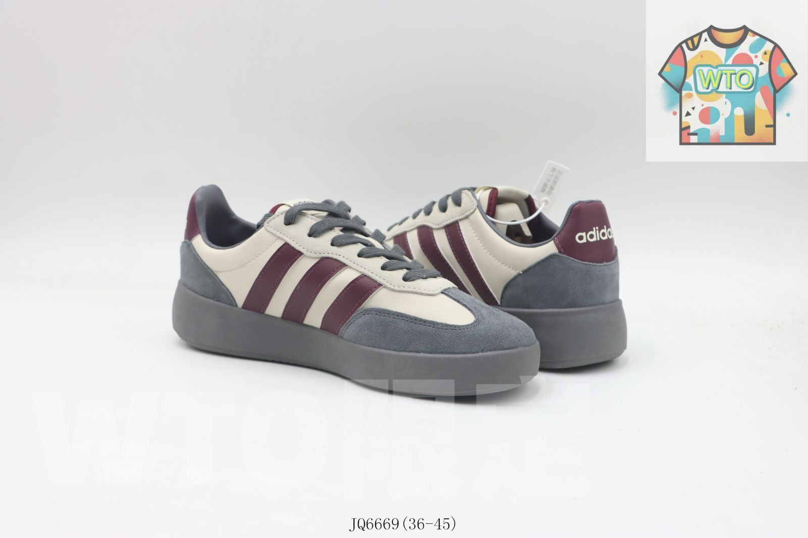 クラシックスロートップスケートシューズ ホワイトグレーレッド