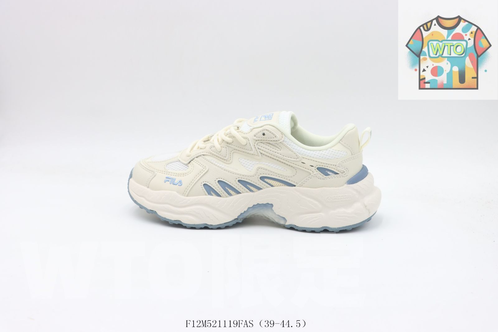 今日 Fila フィラ フィラのお父さんシューズ ホワイトブルー F12M521119FAS