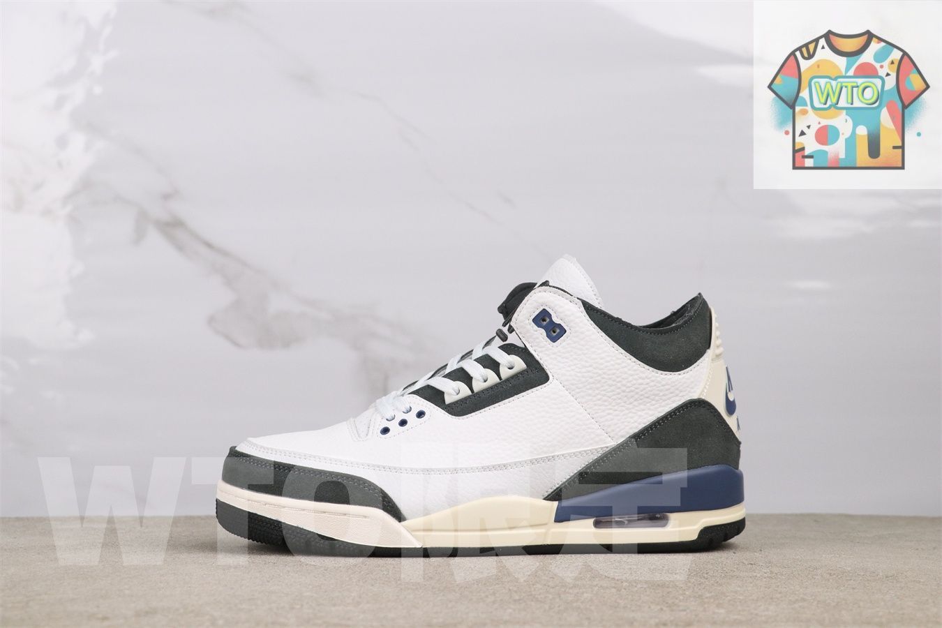 今日 Air Jordan 3 HV8571 - 100 ディフューズドブルー-WTO輸入2