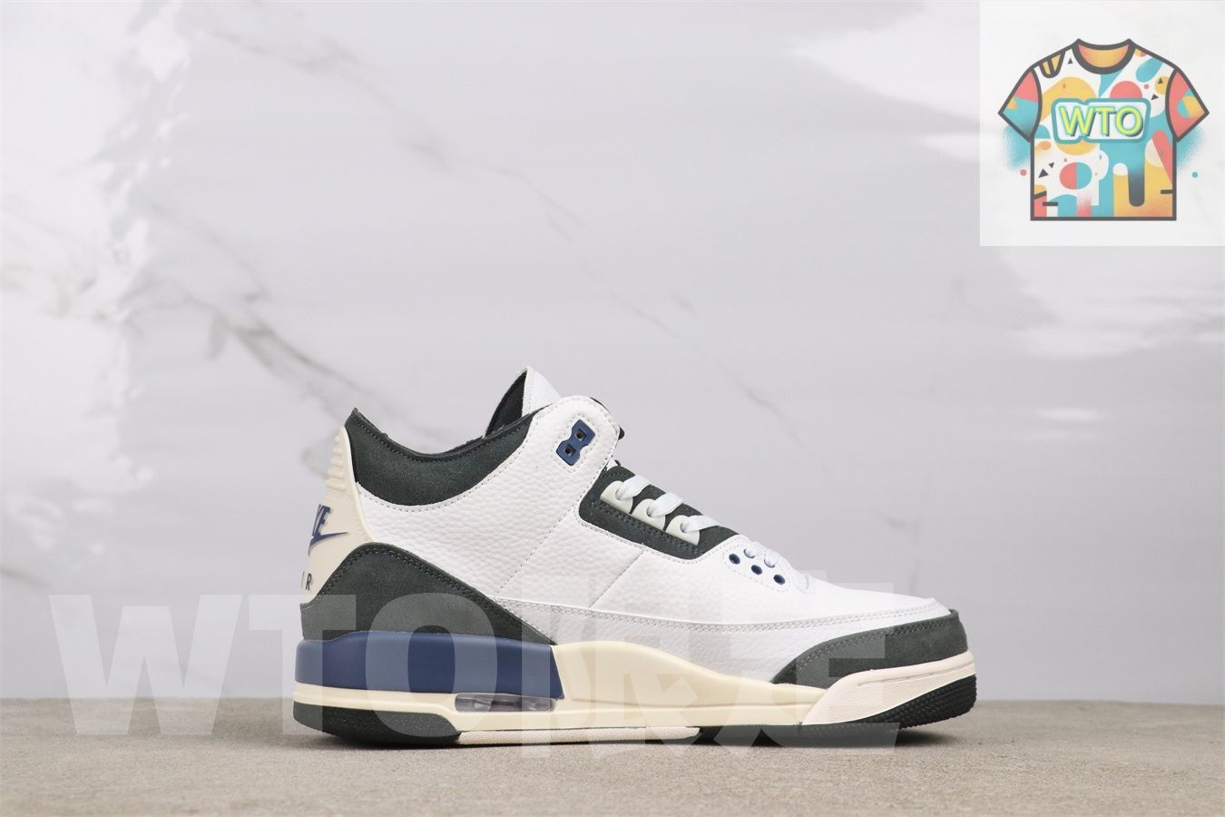 今日 Air Jordan 3 HV8571 - 100 ディフューズドブルー-WTO輸入2