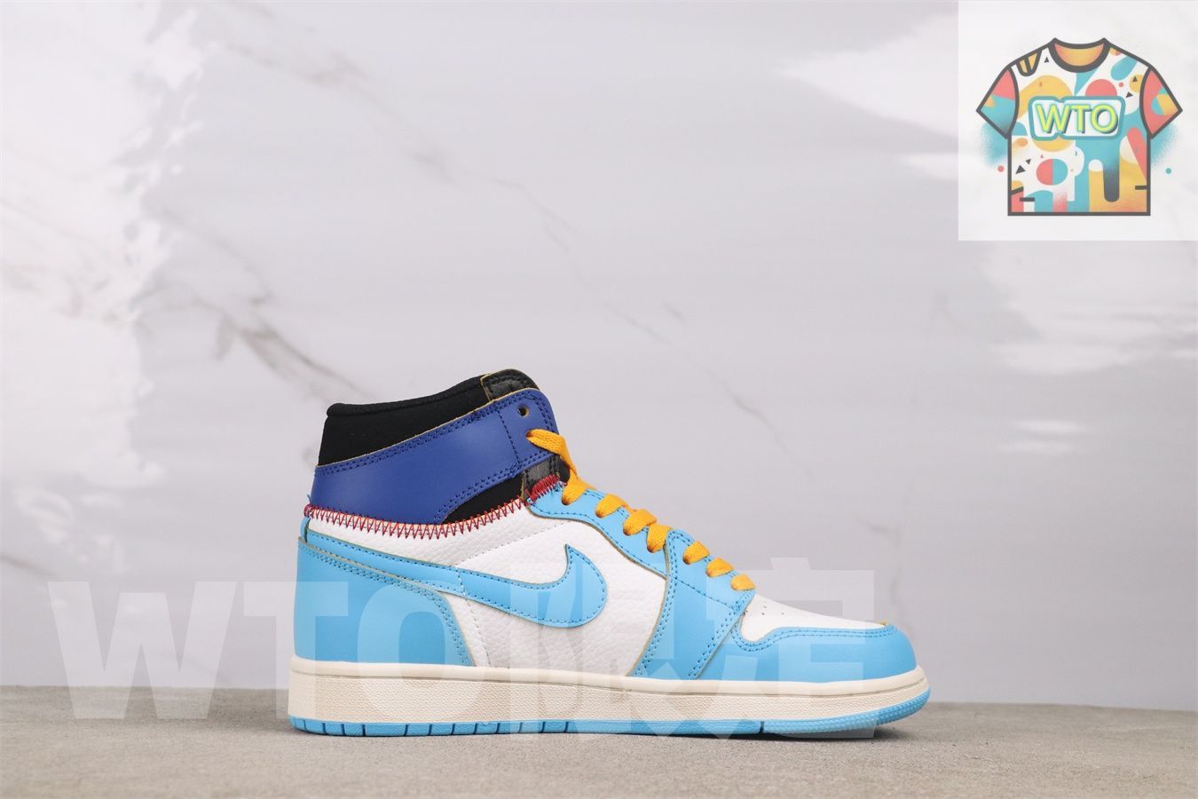 WTO通販 エアジョーダン 1 DZ 4137-800 ホワイトブルー2-WTO輸入-BSC 65