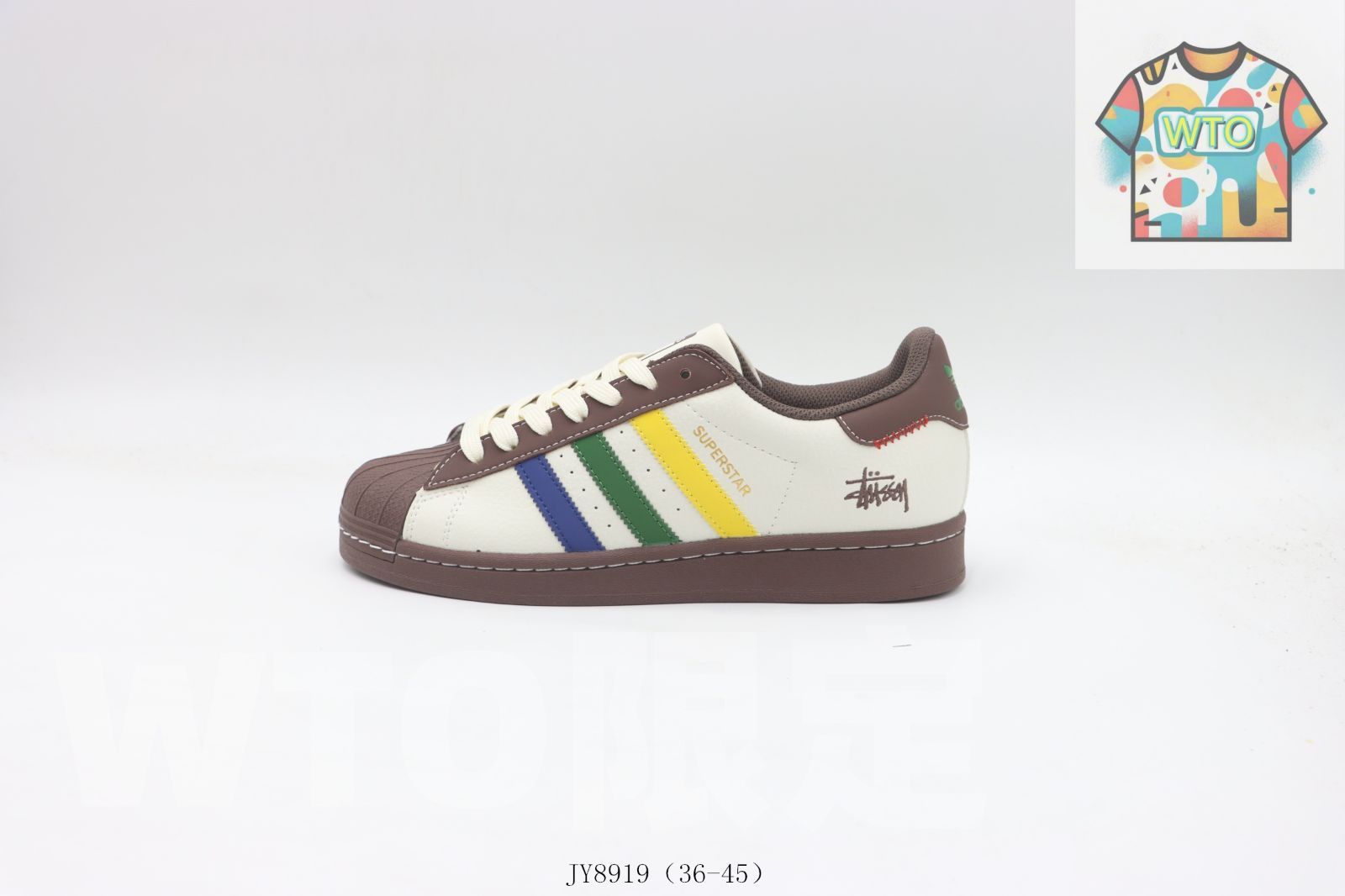 今日 Adidas アディダス ホワイト ブラウン ブルー イエロー JY8919