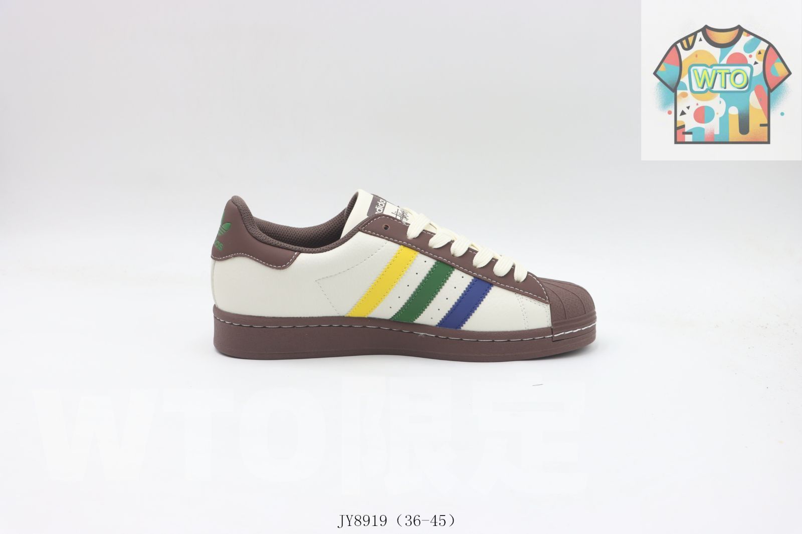 今日 Adidas アディダス ホワイト ブラウン ブルー イエロー JY8919