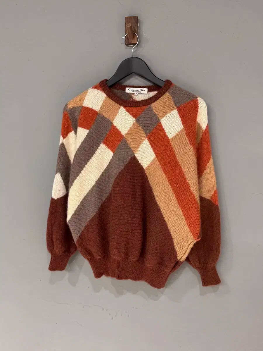 クリスチャン ディオール プレタポルテ アーガイルパータン ニット