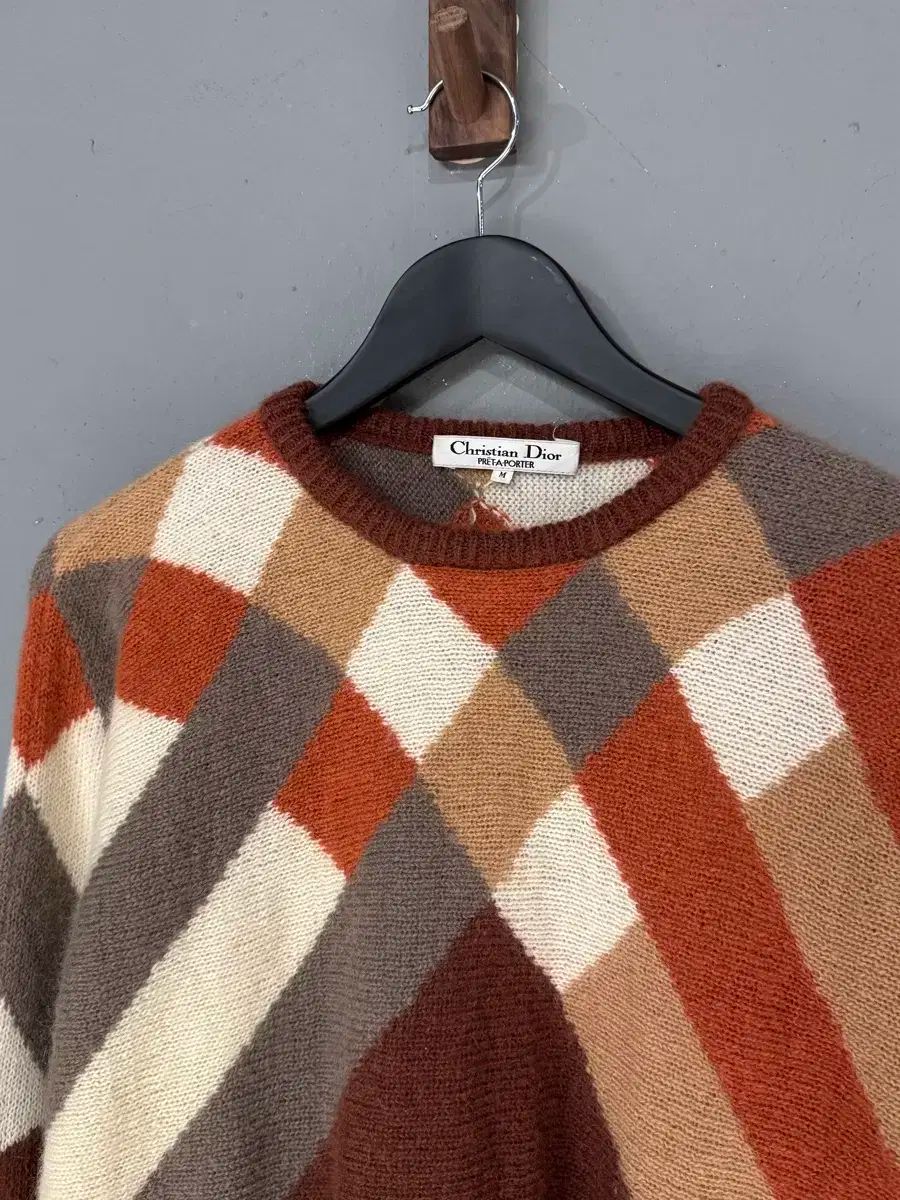 クリスチャン ディオール プレタポルテ アーガイルパータン ニット