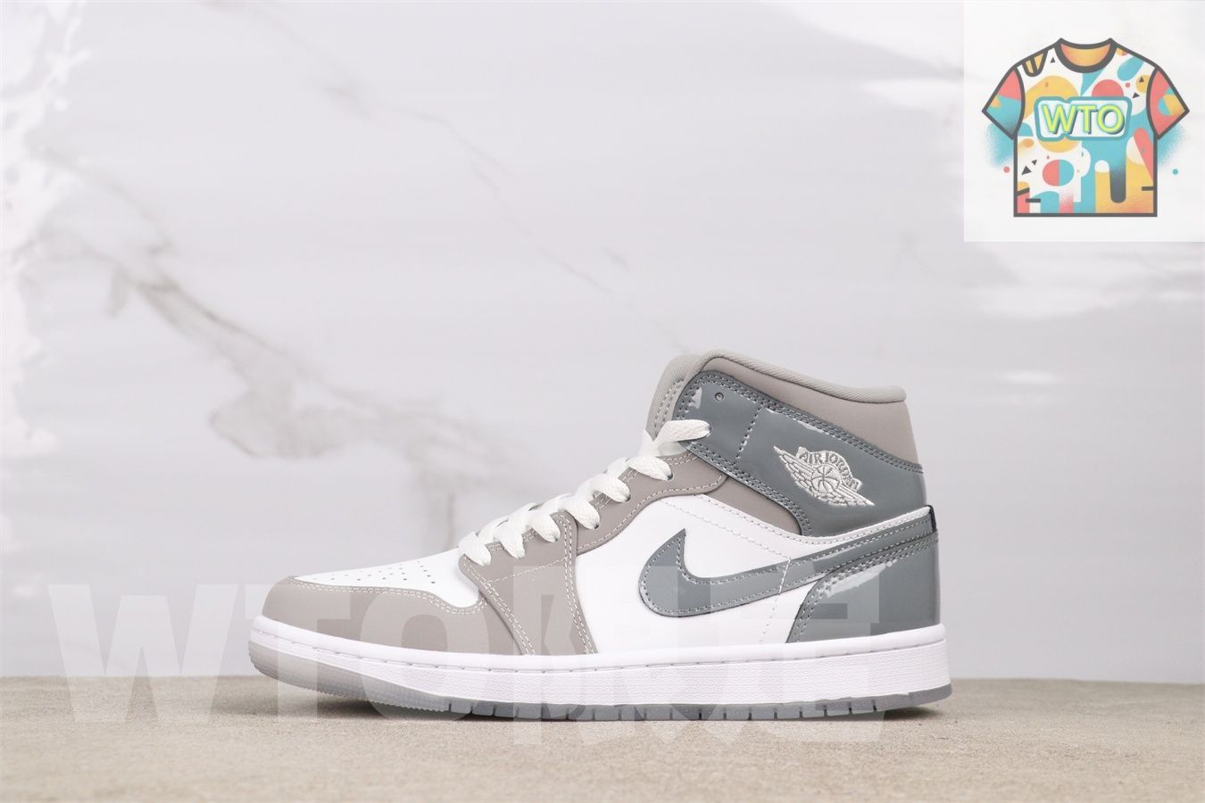 今日 Air Jordan 1 エアジョーダン 1 HF3216-100 ラッカーグレー-WTO輸入2