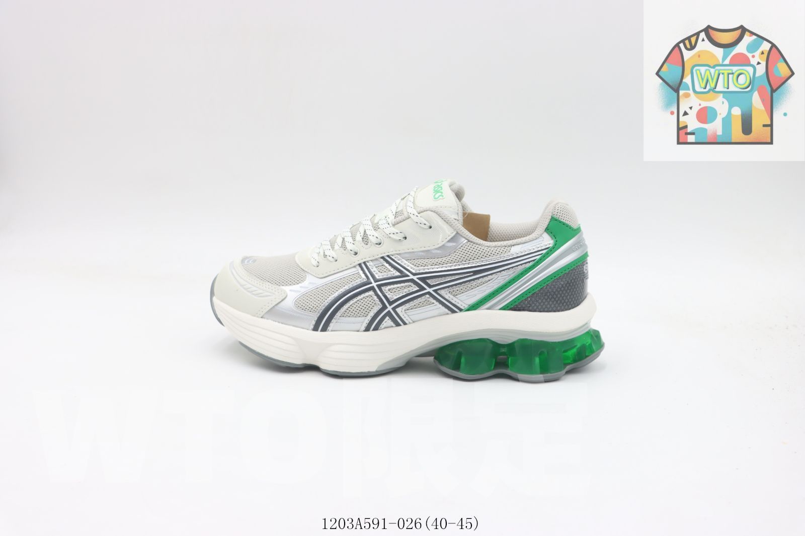 今日 アシックス ASICS アシックスランニングシューズ ホワイトグレーグリーン 1203A591 - 026