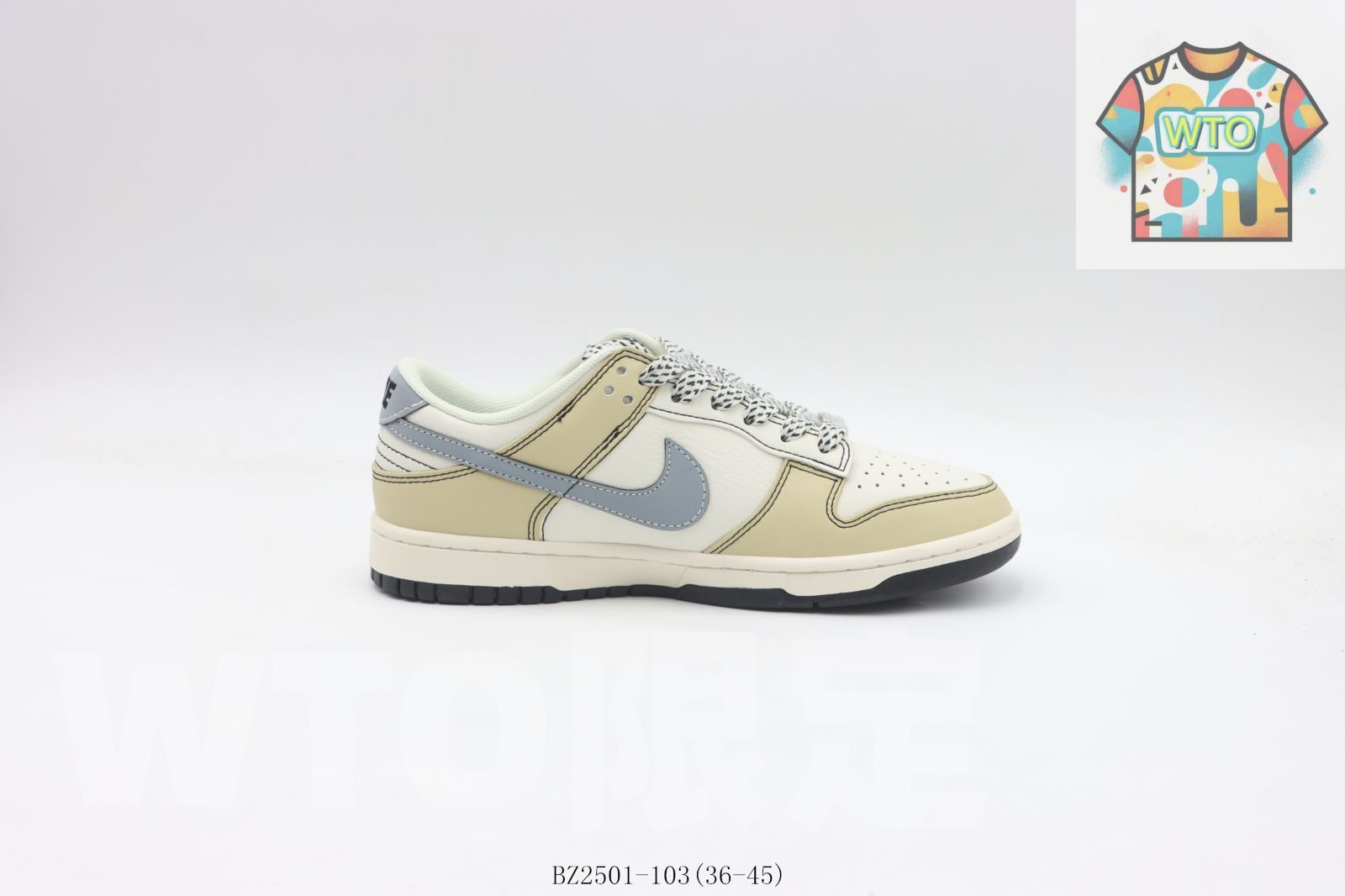 今日 ナイキ NIKE ダンクロー Dunk Low 白カーキ青 Stussy BZ2501-103