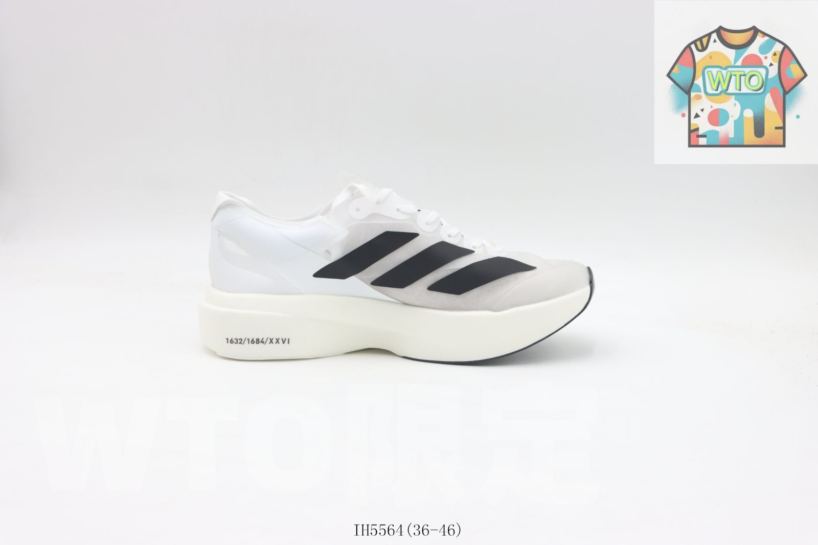 WTO通販 Adidas アディダス ランニングシューズ IH 5564 ホワイトブラック2-WTO輸入-JXG 58