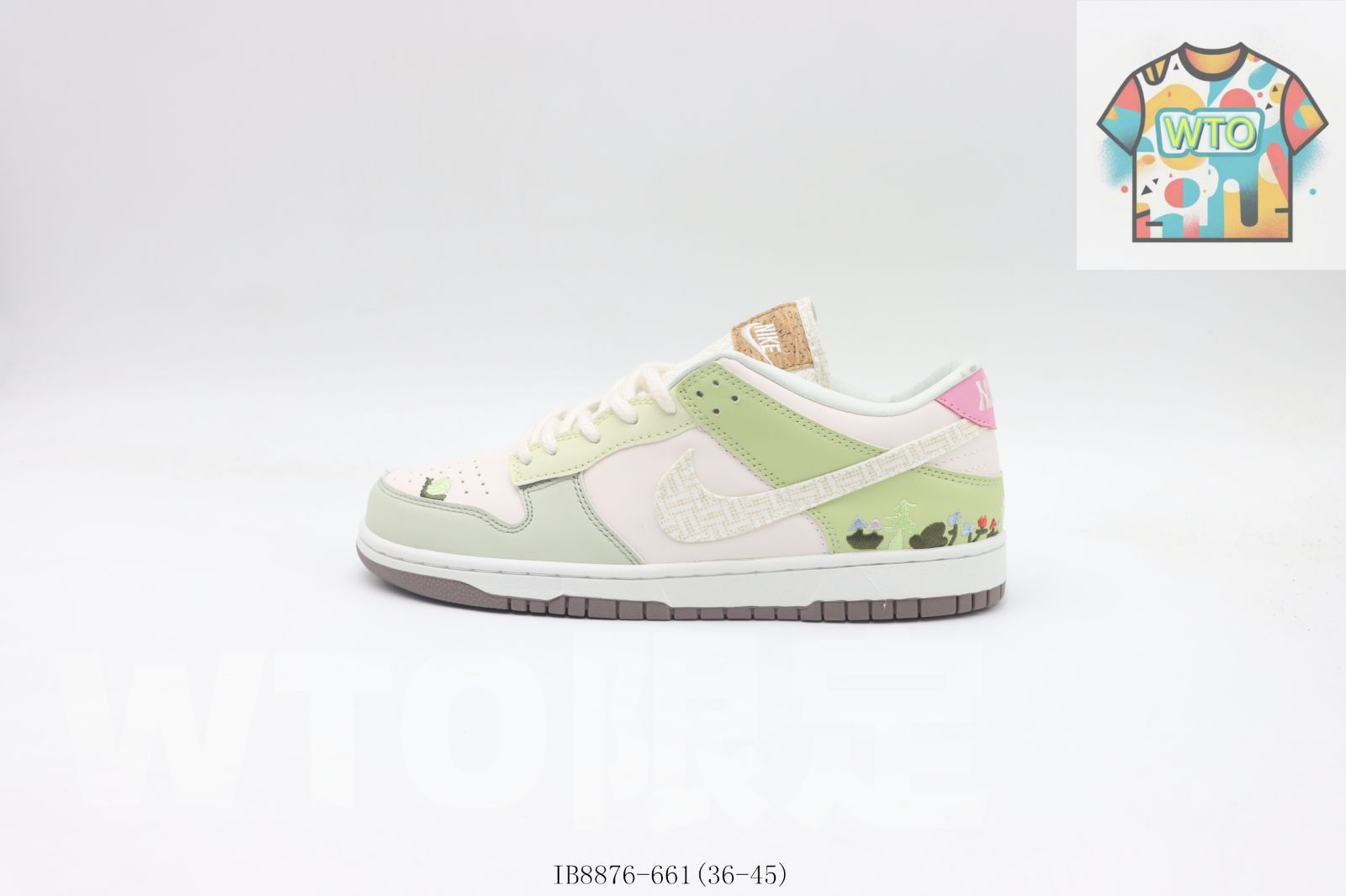 今日 Nike ナイキ スケートシューズ IB 8876-661 ホワイトグリーン フラワー-WTO輸入2