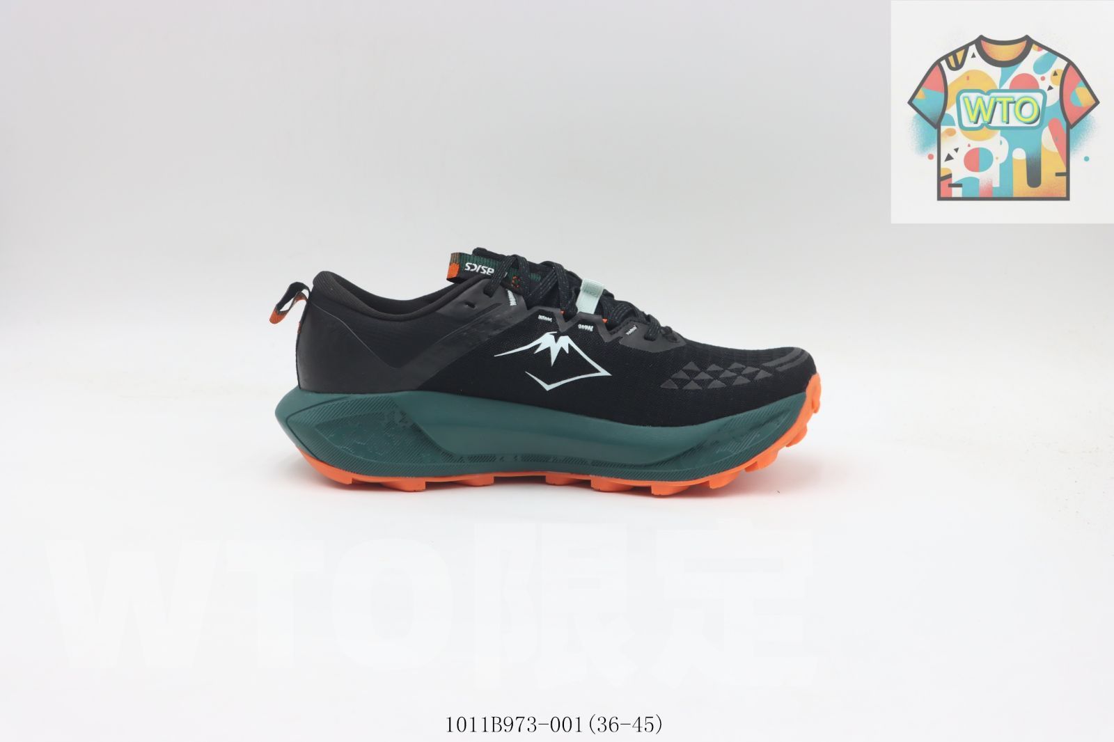 今日 Asics アシックス ランニングシューズ 1011B973-001 ブラックノバオレンジ-WTO輸入2