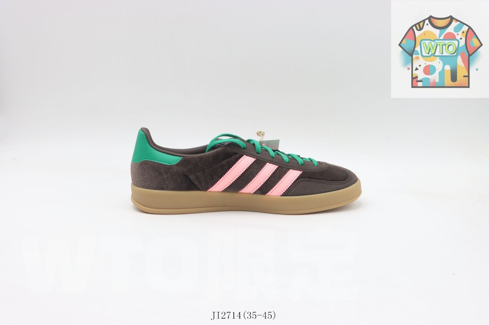 WTO通販 Adidas アディダス スケートシューズ J 12714 ブラウンピンクグリーン2-WTO輸入-RVT 96