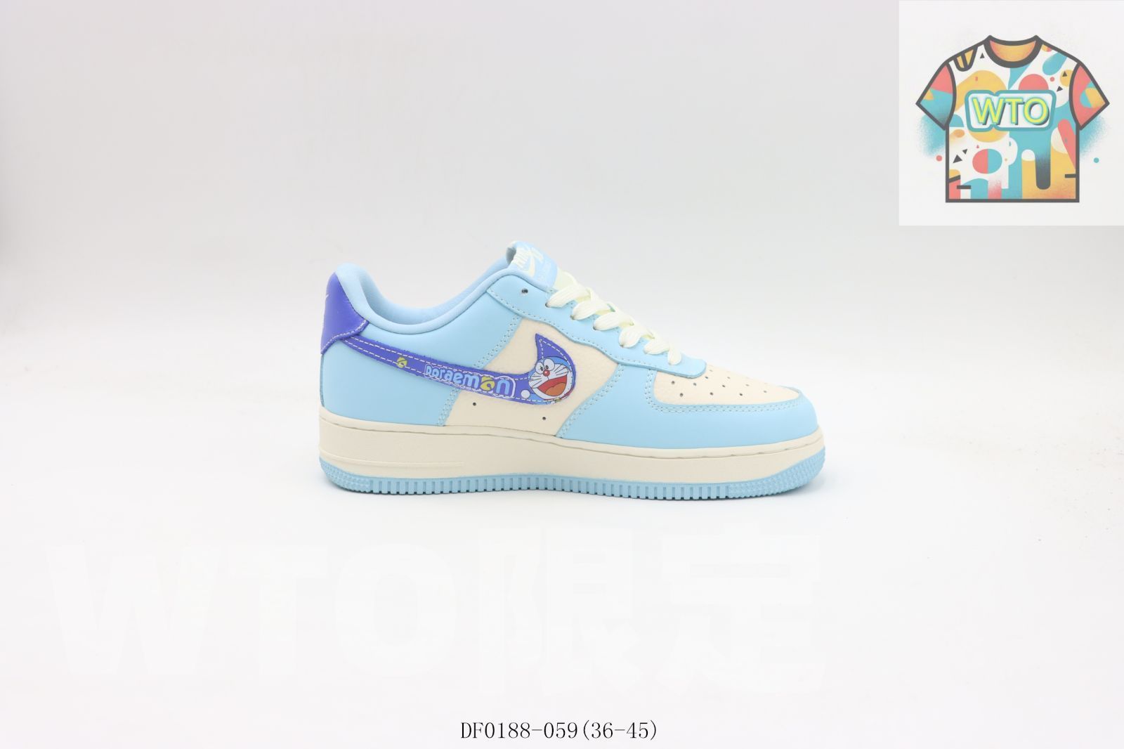 今日 Nike ナイキ ローカット スケートシューズ DF0188-059 ブルーホワイト ドラえもん-WTO輸入2